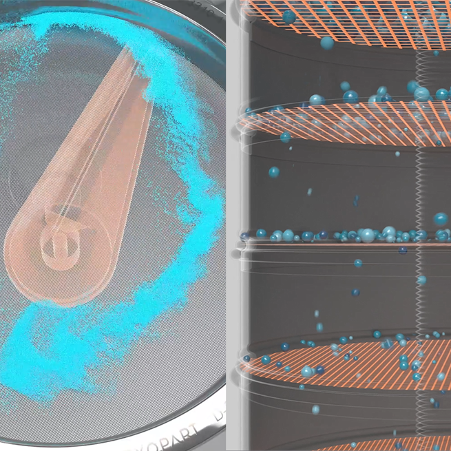 Air jet sieving vs. 3D test sieving | © NEXOPART